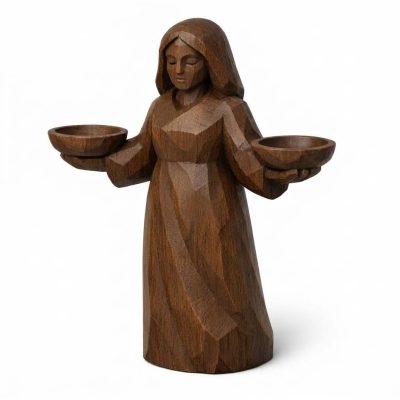 Wood Carved Balance Collectible Figurine in Black Walnut Finish - 3D Printed in Canada (Black Walnut)
