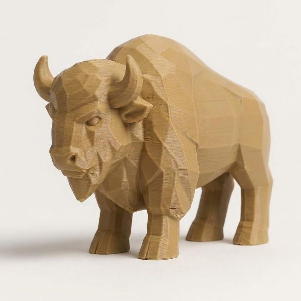 Figurine Bison sculpté sur bois