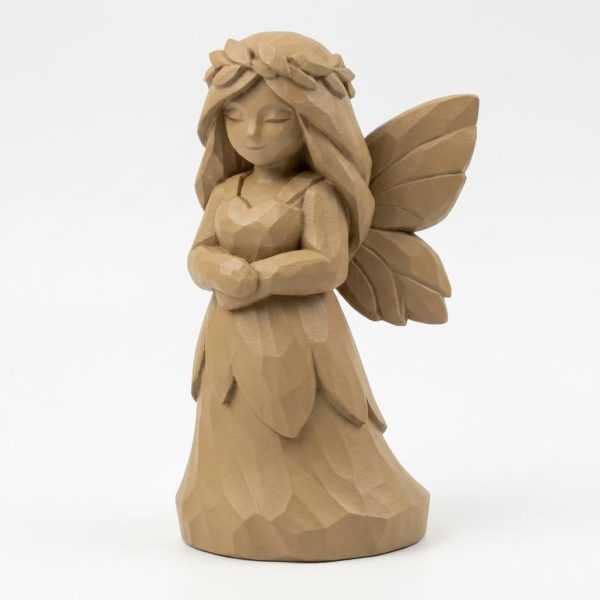 Figurine fée des bois sculptée dans le bois