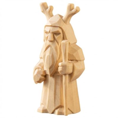 Wood Carved Forest Ancestor Figurine in White Oak Finish - 3D Printed in Canada (White Oak)