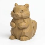 Wood Carved-Like Chipmunk Figurine - Unique Desk Decor for Adults 3D Printed in Canada - 3D Printed in Canada (Classic Birch)