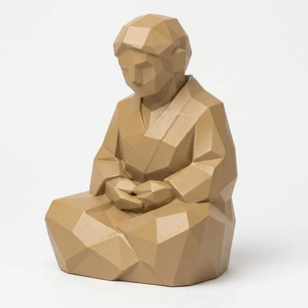 Wood Carved Mindfulness Figurine