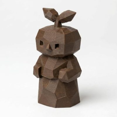Wood-Carved-Like Sprout Figurine in Black Walnut Finish - 3D Printed in Canada (Black Walnut)