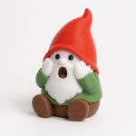 Shocked Gnome Collectible Figurine - Striking Red Hat Garden Gnome with White Beard - Unique Desk Decor for Home or Office Shelf Display - Eye-Catching Accent Piece - 3D Printed in Canada