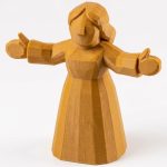 Wood Carved Welcome Home Figurine in Ochre Yellow Finish - 3D Printed in Canada (Ochre Yellow)