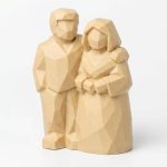 Wood-Carved-Like Side by Side Figurine in White Oak Finish - Rustic Desk Decor for Collectors - 3D Printed in Canada (White Oak)