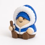 Parka Gnome Collectible Figurine - Charming Blue Hooded Gnome with Staff - Detailed Winter-Themed Desk Accent for Home or Office - Unique Gift for Adults - 3D Printed in Canada