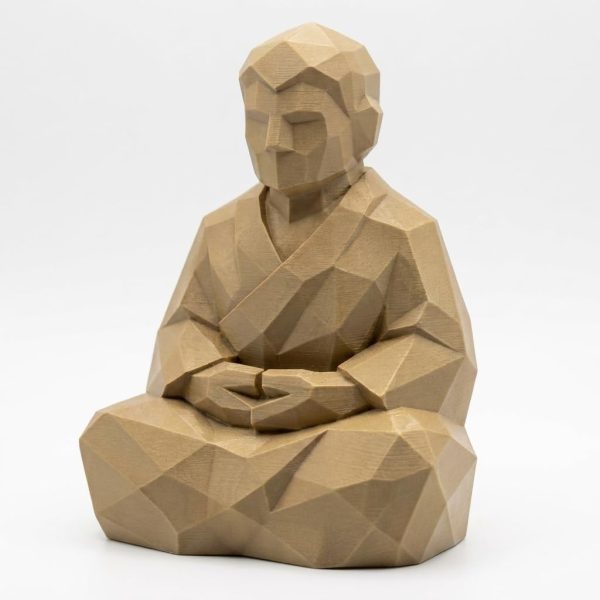 Figurine Personnage en méditation sculpté sur bois