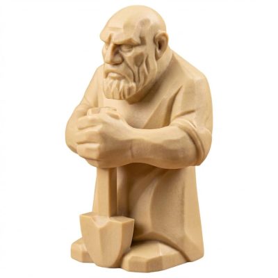 Wood Carved Calloused Hands Figurine in White Oak Finish - 3D Printed in Canada (White Oak)