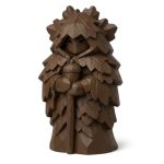 Wood Carved-Like Oak Leaf Figurine in Black Walnut Finish - 3D Printed in Canada (Black Walnut)
