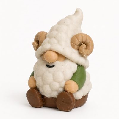Merino Sheep Gnome Buddy Collectible Figurine - Unique Desk Decor for Adults – 3D Printed in Canada