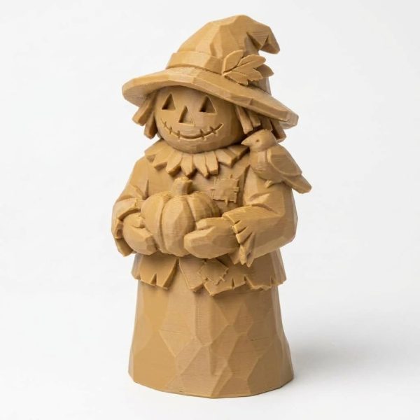 Épouvantail d&rsquo;automne style bois sculpté