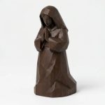Wood Carved-Like Faith Figurine - Unique Desk Decor for Adults – 3D Printed in Canada - 3D Printed in Canada (Black Walnut)