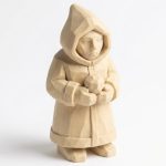 Wood Carved Winter Game Figurine in White Oak Finish - 3D Printed in Canada (White Oak)