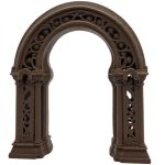 Wood-Carved Fantasy Garden Arch in Black Walnut Finish - 3D Printed in Canada (Black Walnut)