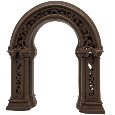 Wood-Carved Fantasy Garden Arch in Black Walnut Finish - 3D Printed in Canada (Black Walnut)
