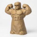 Wood Carved-Like Strength Figurine - Unique Desk Decor for Adults 3D Printed in Canada - 3D Printed in Canada (Classic Birch)