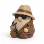 Incognito Gnome Collectible Figurine - Detailed Bearded Desk Decor with Sunglasses and Pipe - Unique Gift for Office or Home Accent - 3D Printed in Canada