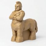 Wood Carved-Like Centaur Figurine - Unique Desk Decor for Adults 3D Printed in Canada - 3D Printed in Canada (Classic Birch)