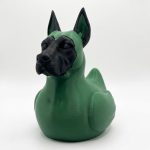 Belgian Malinois Duck Collectible Figurine - Striking Green K9 Desk Decor for Unique Gift and Shelf Display - 3D Printed in Canada