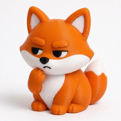 Suspicious Fox Collectible Figurine - Unique Desk Decor for Adults – 3D Printed in Canada