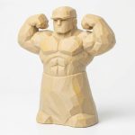Wood Carved-Like Strength Figurine in White Oak Finish - 3D Printed in Canada (White Oak)