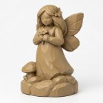 Wood Carved Garden Fairy Collectible Figurine - Elegant Desk Decor for Adults 3D Printed in Canada - 3D Printed in Canada (Classic Birch)