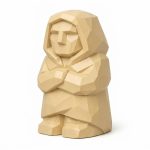 Ancestral Memory Wood Carved Figurine in White Oak Finish - 3D Printed in Canada (White Oak)