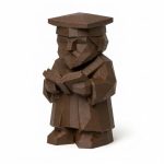 Wood-Carved-Like Scholar Figurine in Black Walnut Finish - 3D Printed in Canada (Black Walnut)