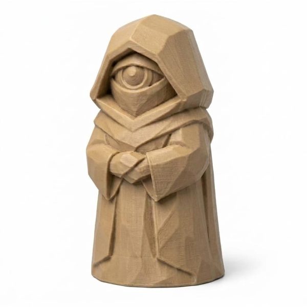 Wood Carved Watchful Eye Figurine