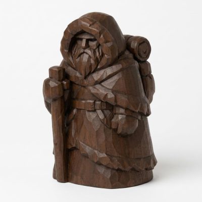 Wood Carved-Like Northern Trail Figurine in Black Walnut Finish - 3D Printed in Canada (Black Walnut)