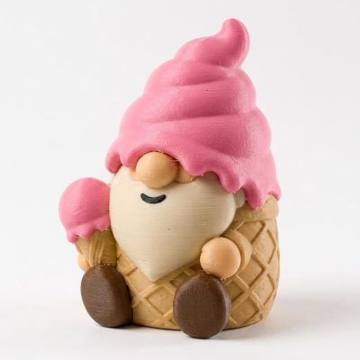 Ice Cream Gnome Collectible Figurine - Unique Desk Decor for Adults – 3D Printed in Canada