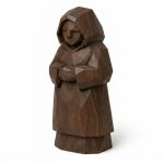 Wood Carved Gentle Watcher Collectible Figurine in Black Walnut Finish - 3D Printed in Canada (Black Walnut)