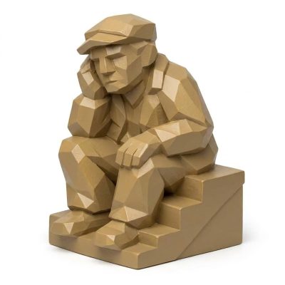 Wood Carved Back Steps Collectible Figurine - Rustic Shelf Decor for Adults 3D Printed in Canada - 3D Printed in Canada (Classic Birch)
