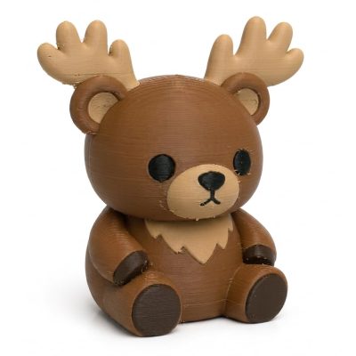 Majestic Moose Teddy Bear Cub Collectible Figurine - Unique Desk Decor for Adults – 3D Printed in Canada