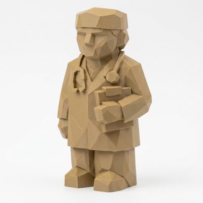 Wood Carved Doctor Collectible Figurine - Unique Desk Decor for Adults 3D Printed in Canada - 3D Printed in Canada (Classic Birch)