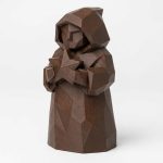 Wood Carved-Like Star Keeper Collectible Figurine in Black Walnut Finish - 3D Printed in Canada (Black Walnut)