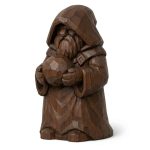 Wood Carved Fortune Keeper Collectible Figurine in Black Walnut Finish - 3D Printed in Canada (Black Walnut)