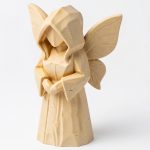 Wood Carved Hidden Fairy Figurine in White Oak Finish - 3D Printed in Canada (White Oak)
