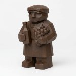 Wood Carved-Like Vintner Figurine - Unique Desk Decor for Adults – 3D Printed in Canada - 3D Printed in Canada (Black Walnut)