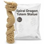 Spiral Dragon Totem Statue in White Oak Finish - 3D Printed in Canada (White Oak)