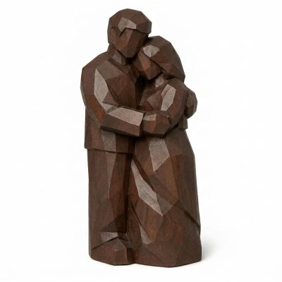 Enduring Love Wood Carved Figurine in Black Walnut Finish - 3D Printed in Canada (Black Walnut)