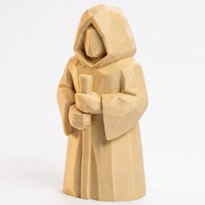 Wood Carved Arrival Without Words Figurine in White Oak Finish - 3D Printed in Canada (White Oak)