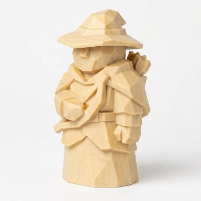 Wood Carved-Like Ranger Collectible Figurine - Unique Desk Decor for Adults – 3D Printed in Canada - 3D Printed in Canada (White Oak)