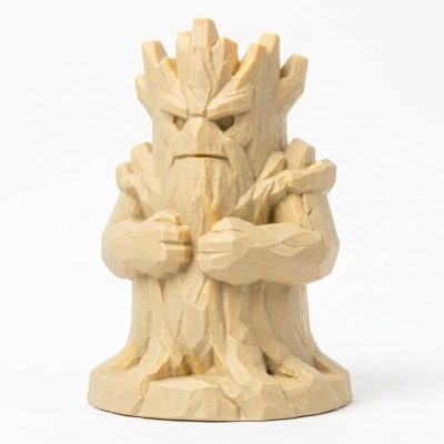 Wood Carved-Like Tree Ent Figurine - Unique Desk Decor for Adults – 3D Printed in Canada - 3D Printed in Canada (White Oak)