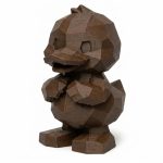 Wood Carved-Like Duckling Figurine - Unique Desk Decor for Collectors – 3D Printed in Canada - 3D Printed in Canada (Black Walnut)