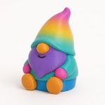 Psychedelic Gnome Collectible Figurine - Colorful Garden Gnome Desk Accent for Unique Home Decor - Fantasy Shelf Display for Adults - 3D Printed in Canada
