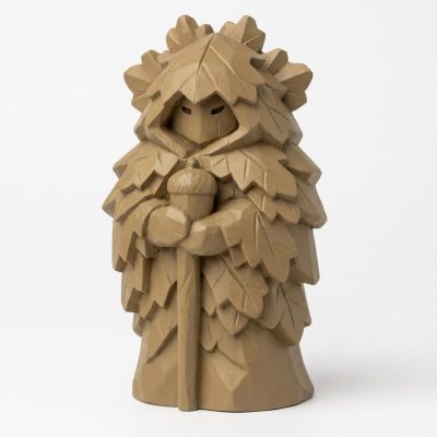 Wood Carved-Like Oak Leaf Figurine - Unique Desk Decor for Adults 3D Printed in Canada - 3D Printed in Canada (Classic Birch)