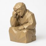Wood Carved Concentration Collectible Figurine - Unique Desk Decor for Adults 3D Printed in Canada - 3D Printed in Canada (Classic Birch)