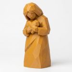 Wood Carved-Like in Ochre Yellow Finish - Elegant Desk Decor for Adults - 3D Printed in Canada (Ochre Yellow)